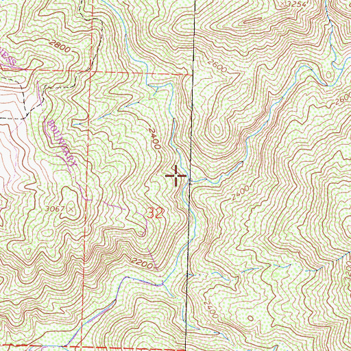 Topographic Map of West Fork Santa Cruz Creek, CA