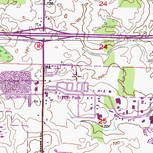 Topographic Map of Acacia Falls Mobile Home Court, WI