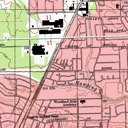 Topographic Map of Homewood Manor Mobile Home Community, MS