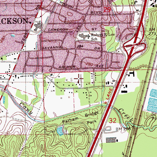Topographic Map of Lotts Mobile Home Park, MS