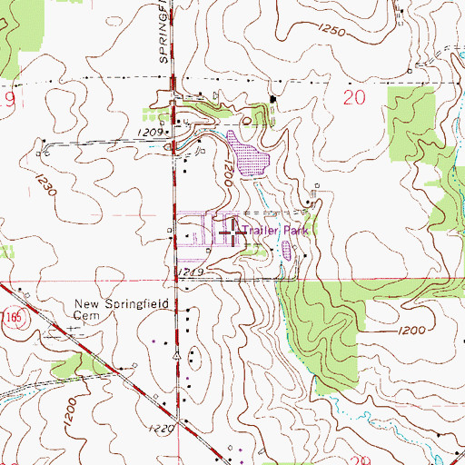 Topographic Map of Deer Meadow Mobile Home Park, OH