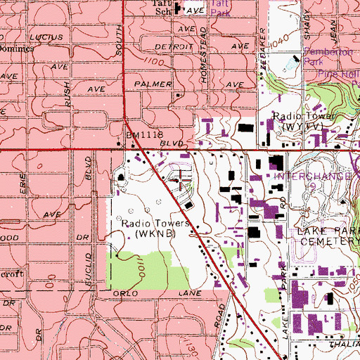 Topographic Map of Martin Mobile Home Park, OH