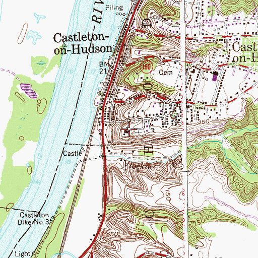 Topographic Map of Sacred Heart Catholic Church, NY