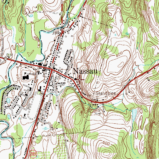 Topographic Map of Nassau Reformed Church, NY