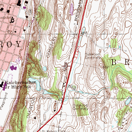 Topographic Map of Oakwood Bible Church, NY