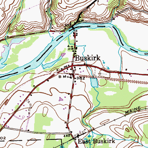 Topographic Map of Buskirk Reformed Church, NY