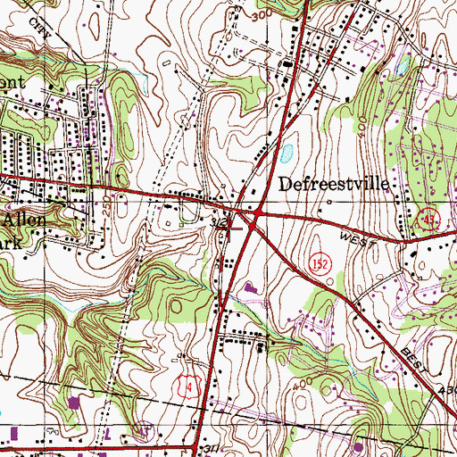 Topographic Map of Blooming Grove Reformed Church, NY