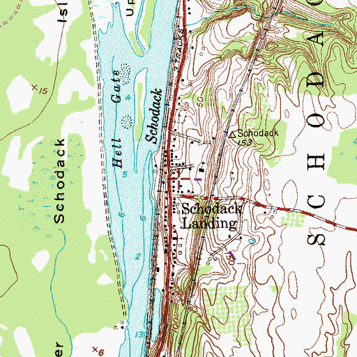Topographic Map of Schodack Landing Reformed Church, NY