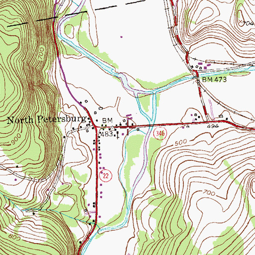 Topographic Map of North Petersburgh United Methodist Church, NY