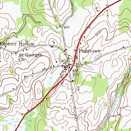 Topographic Map of Pittstown United Methodist Church, NY