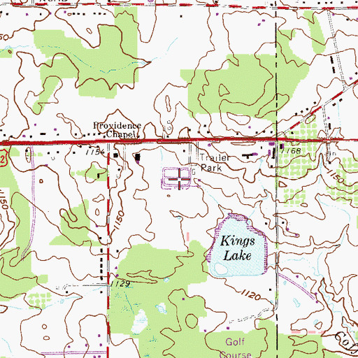 Topographic Map of King's Mobile Home Park, OH