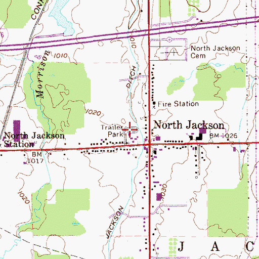 Topographic Map of Shepard's Mobile Home Park, OH