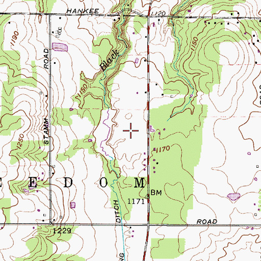 Topographic Map of Blackbrook Valley Estates, OH