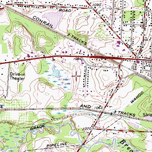 Topographic Map of Village Estate Mobile Home Park, OH