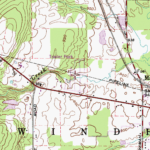 Topographic Map of P And M Estates, OH