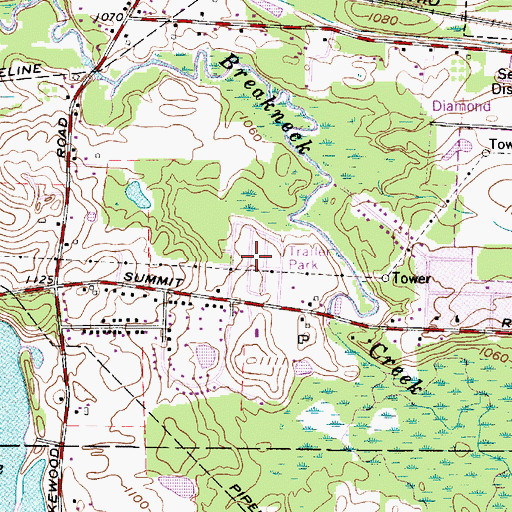 Topographic Map of Summit Mobile Home Park, OH