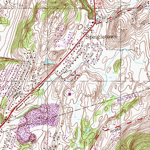 Topographic Map of Saint Bonaventure's Roman Catholic Church, NY