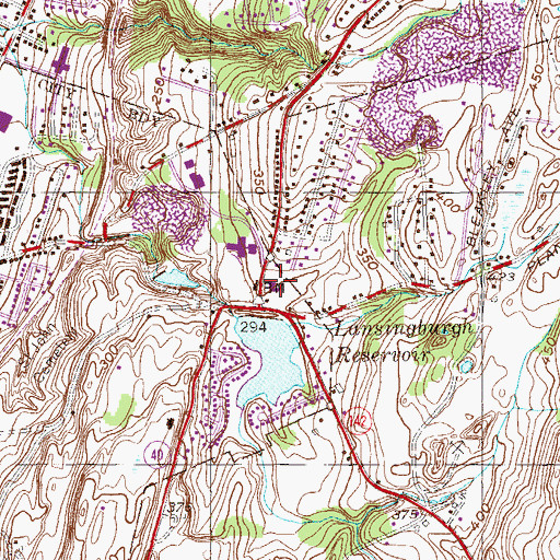 Topographic Map of Faith Lutheran Church, NY