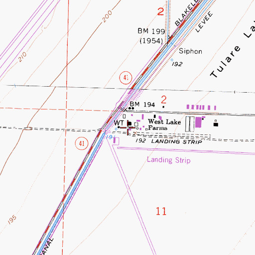Topographic Map of West Lake Farms, CA