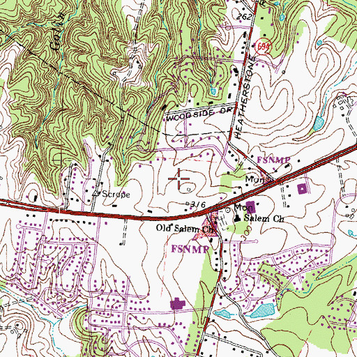 Topographic Map of Chancellor Center Shopping Center, VA