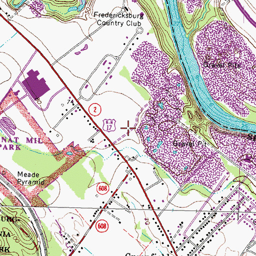 Topographic Map of River Club Center Shopping Center, VA