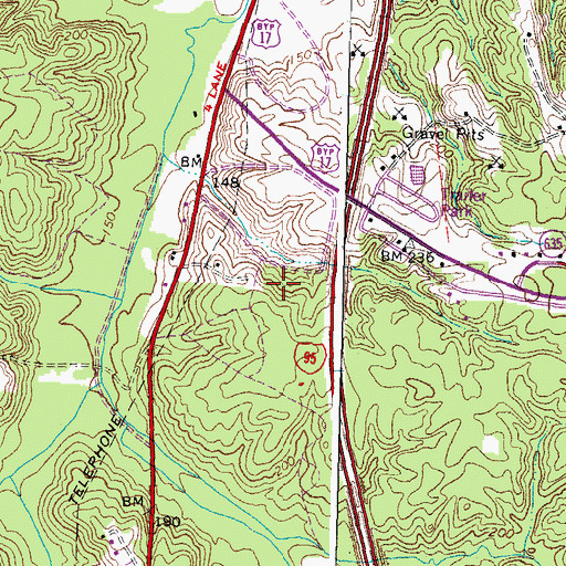 Topographic Map of Cosners Corner Shopping Center, VA