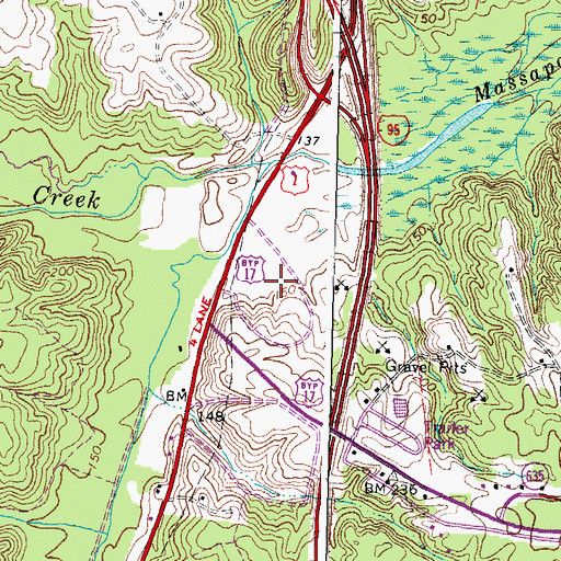 Topographic Map of Southpoint Business Park, VA