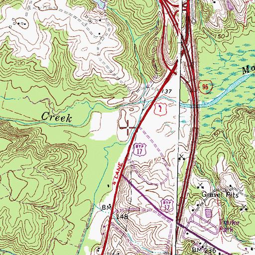 Topographic Map of Southpoint Square Shoppes Shopping Center, VA