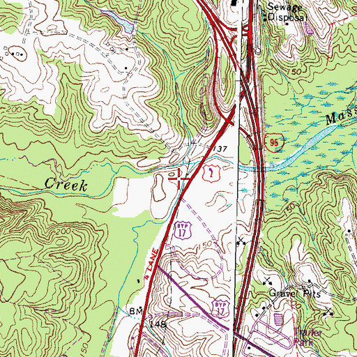 Topographic Map of Massaponax Crossings Business Park, VA