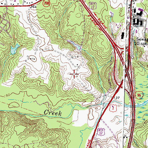 Topographic Map of Southpoint Shoppes Shopping Center, VA