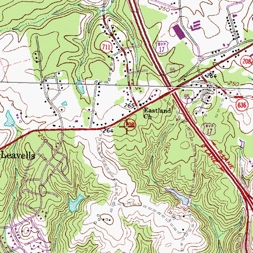 Topographic Map of Breezewood Station Shopping Center, VA