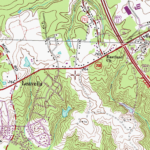 Topographic Map of Breezewood Centre Shopping Center, VA