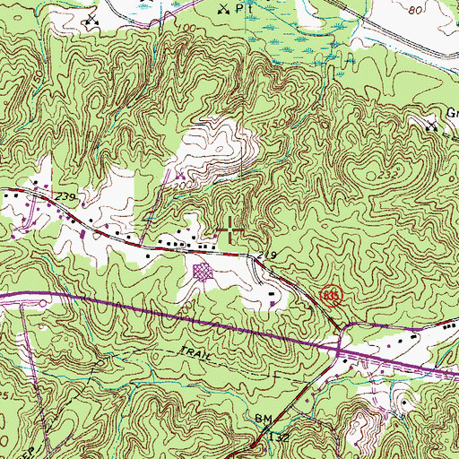 Topographic Map of Massaponax Business Park, VA