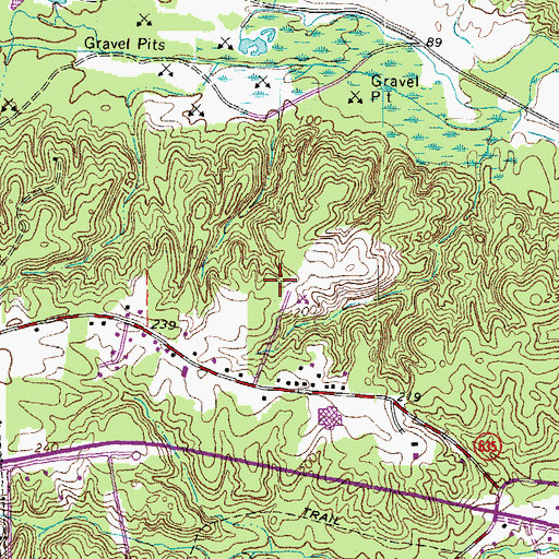 Topographic Map of The Oaks Mobile Home Park, VA
