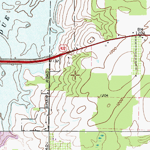 Topographic Map of Troy Oaks Homes, OH