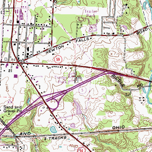 Topographic Map of Hamlet Park, OH