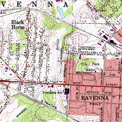Topographic Map of West Park Homes, OH