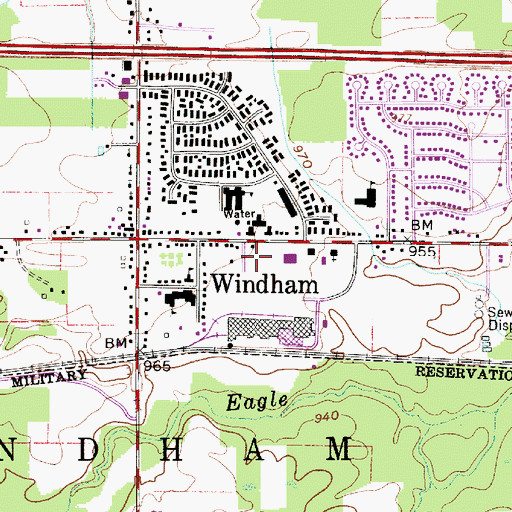 Topographic Map of Purdys Trailer Park, OH
