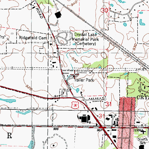 Topographic Map of Royal Oaks Mobile Home Park, IL