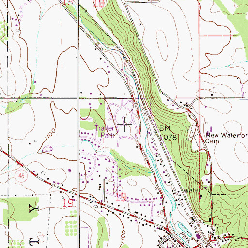Topographic Map of Pleasant Valley Mobile Home Park, OH