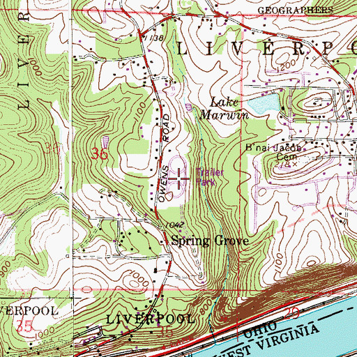 Topographic Map of Farr Hill Mobile Home Park, OH
