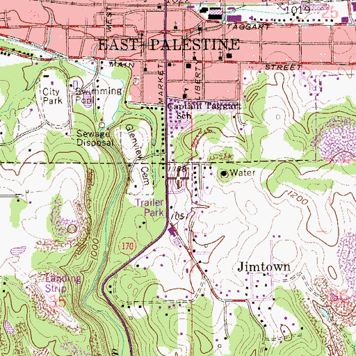 Topographic Map of Wheat Hill Estates, OH
