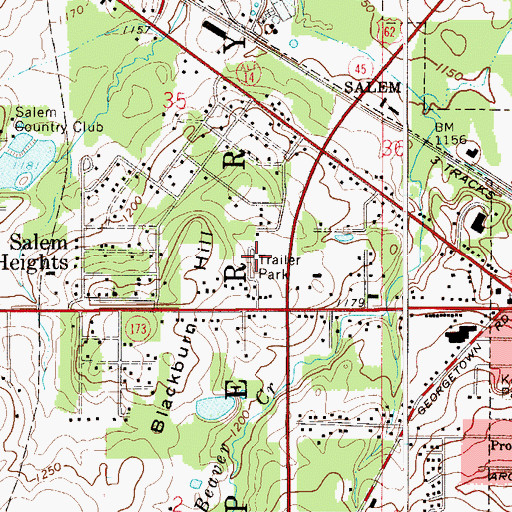 Topographic Map of C And C Mobile Home Community, OH