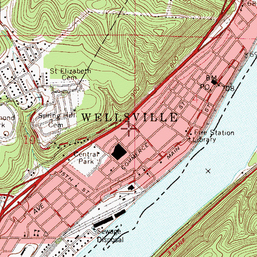 Topographic Map of Coopers Mobile Home Park, OH