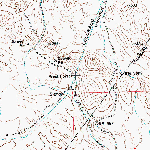 Topographic Map of West Portal, CA