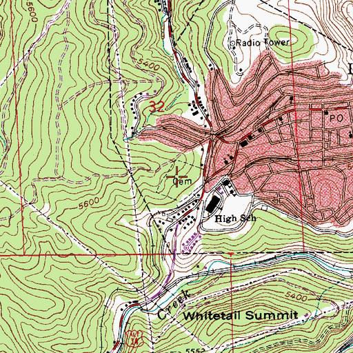 Topographic Map of West Lead Cemetery, SD