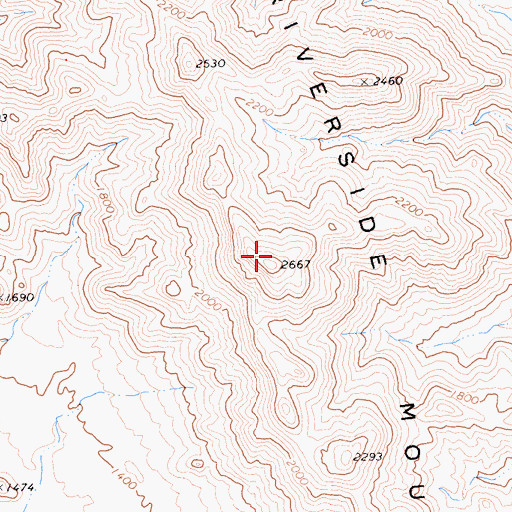 Topographic Map of West Riverside Mountains, CA