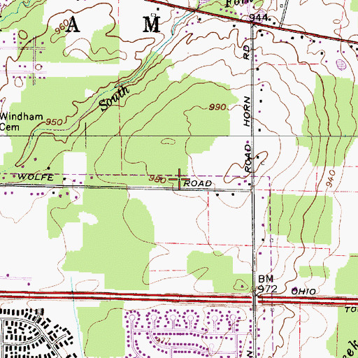 Topographic Map of Church of Christ, OH