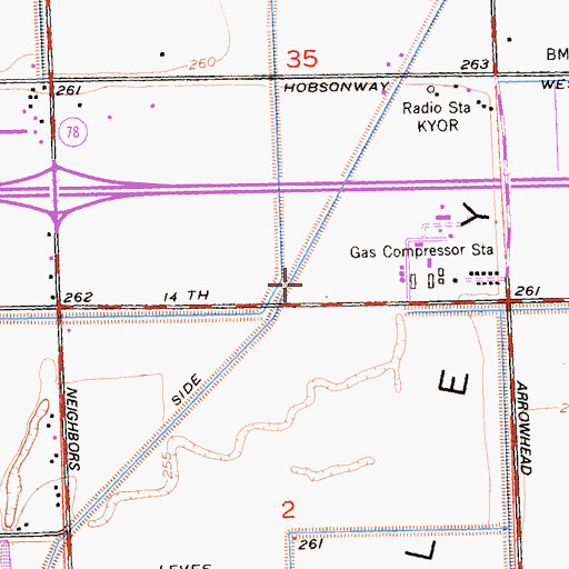 Topographic Map of West Side Drain, CA
