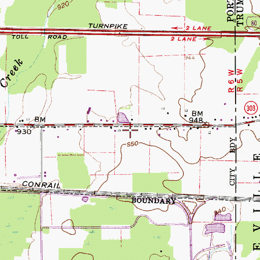 Topographic Map of First Baptist Church, OH